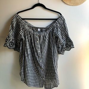 Off the Shoulder Old Navy Gingham Blouse